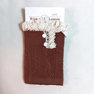 Winter Lennon boot toppers - brown, lace New